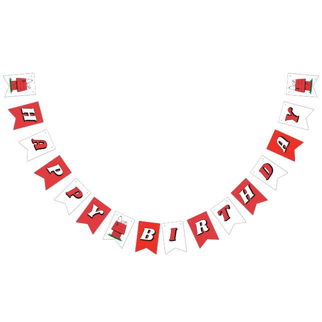 Peanuts Snoopy Dog House Birthday  Bunting Flags Wimpelkette (Alle)