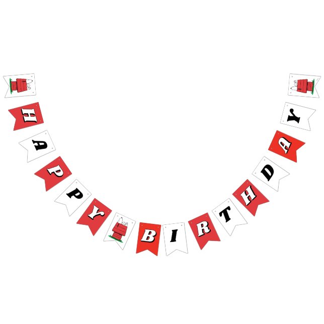 Peanuts Snoopy Dog House Birthday  Bunting Flags Wimpelkette (Alle)