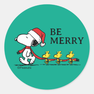 Peanuts Snoopy & Freunde Winter Runder Aufkleber