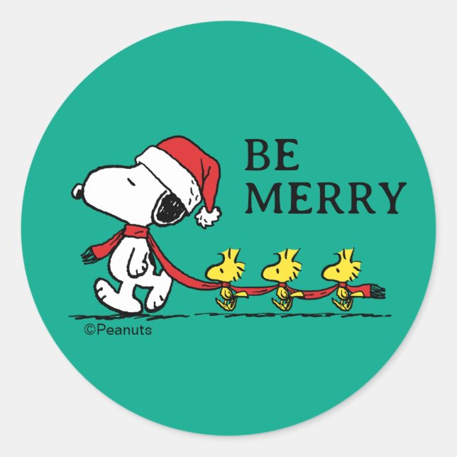 Peanuts | Snoopy & Freunde Winter Runder Aufkleber (Vorderseite)