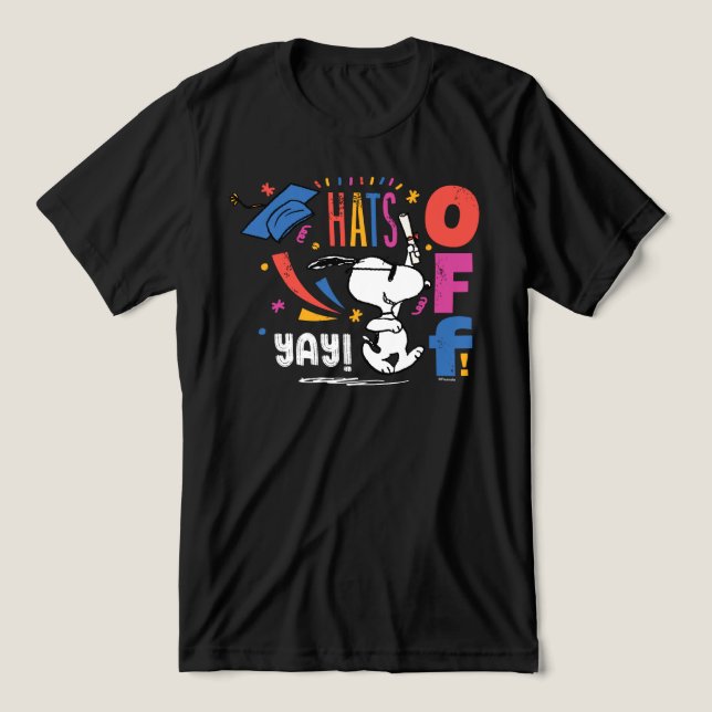 Peanuts Snoopy Hats Off To You Graduation Congrats Tri-Blend Shirt (Design Vorderseite)
