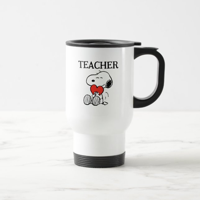 Peanuts | Snoopy Heart Hug Teacher Reisebecher (Rechts)