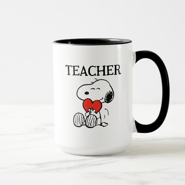 Peanuts | Snoopy Heart Hug Teacher Tasse (Rechts)