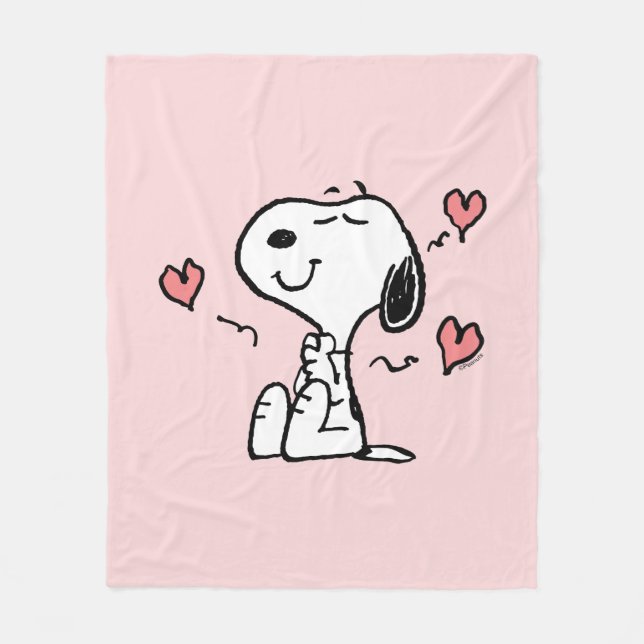 Peanuts | Snoopy Herzen Fleecedecke (Vorderseite)