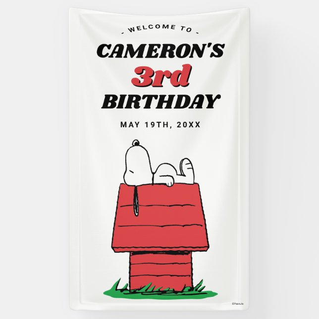 Peanuts Snoopy Hundehütte Geburtstagsbanner Banner (Vertikal)