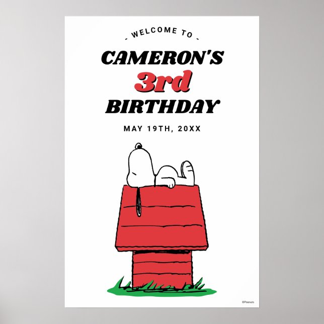 Peanuts Snoopy Hundehütte Geburtstagsposter Poster (Vorne)