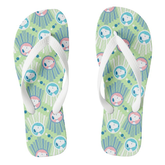 Peanuts | Snoopy Mintgrün Deco Dreams Muster Flip Flops (Fußbett)