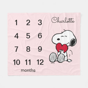 Peanuts Snoopy   Monatlicher Meilenstein Baby Flee Fleecedecke