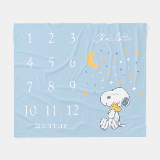 Peanuts Snoopy | Monthly Milestone Baby Fleecedecke (Vorderseite (Horizontal))