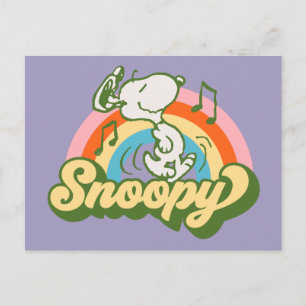 Peanuts   Snoopy Musik Regenbogen Postkarte