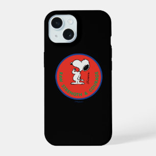 Peanuts Snoopy Raw Strength & Courage Abzeichen iPhone 15 Hülle