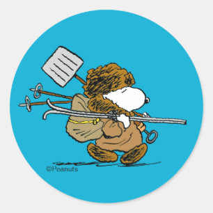 Peanuts Snoopy Schnee Krieger Runder Aufkleber