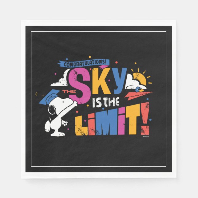Peanuts Snoopy Sky Is The Limit Graduation Serviette (Vorderseite)