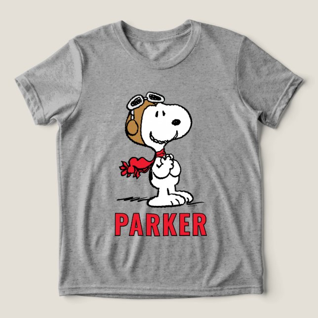 Peanuts | Snoopy The Flying Ace Tri-Blend Shirt (Design Vorderseite)