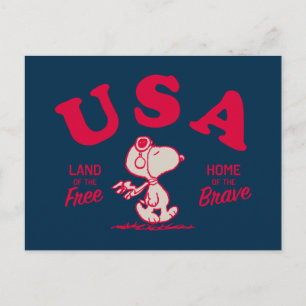 Peanuts   Snoopy USA Land of the Free Postkarte