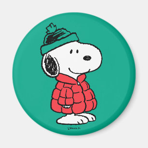 Peanuts   Snoopy Winter Coat & Hat Magnet