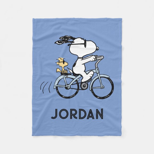 Peanuts | Snoopy & Woodstock Fahrrad Fleecedecke (Vorderseite)
