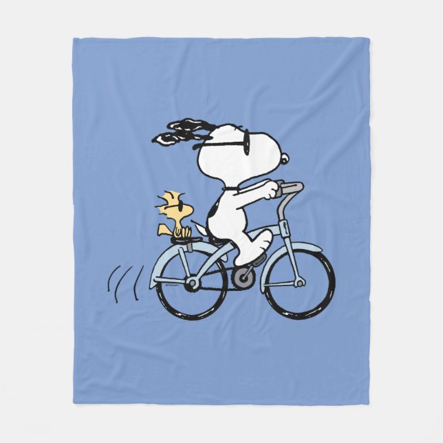 Peanuts | Snoopy & Woodstock Fahrrad Fleecedecke (Vorderseite)