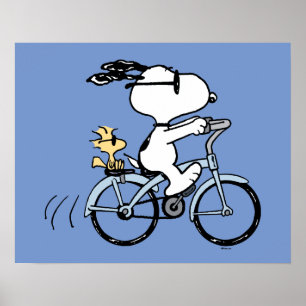 Peanuts Snoopy & Woodstock Fahrrad Poster