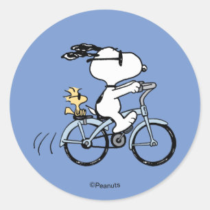 Peanuts Snoopy & Woodstock Fahrrad Runder Aufkleber