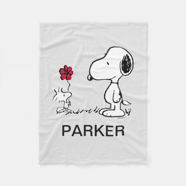 Peanuts | Snoopy & Woodstock Red & Black Fleecedecke (Vorderseite)