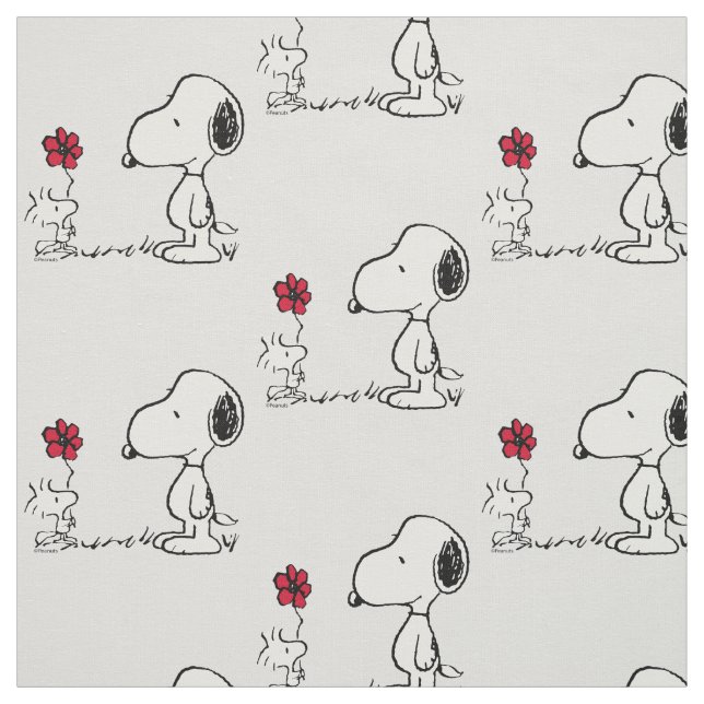 Peanuts | Snoopy & Woodstock Red & Black Stoff (Muster)