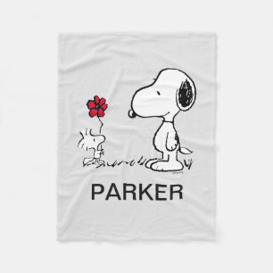 Peanuts Snoopy & Woodstock Rot & Schwarz Fleecedecke