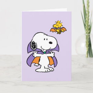 Peanuts Snoopy Woodstock Vampir Halloween Karte