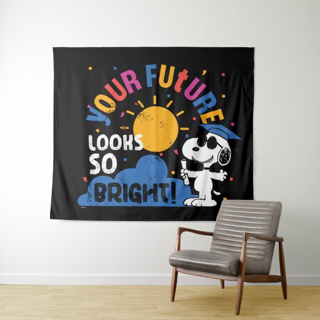 Peanuts Snoopy Your Future Looks So Bright Wandteppich (Beispiel (Horizontal))