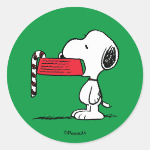 Peanuts   Snoopy-Zuckerstange-Schale Runder Aufkleber