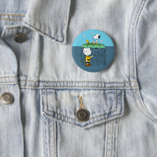 Peanuts Sonnentag Regentag halb und halb Button