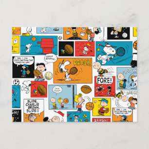Peanuts Sportmuster Postkarte