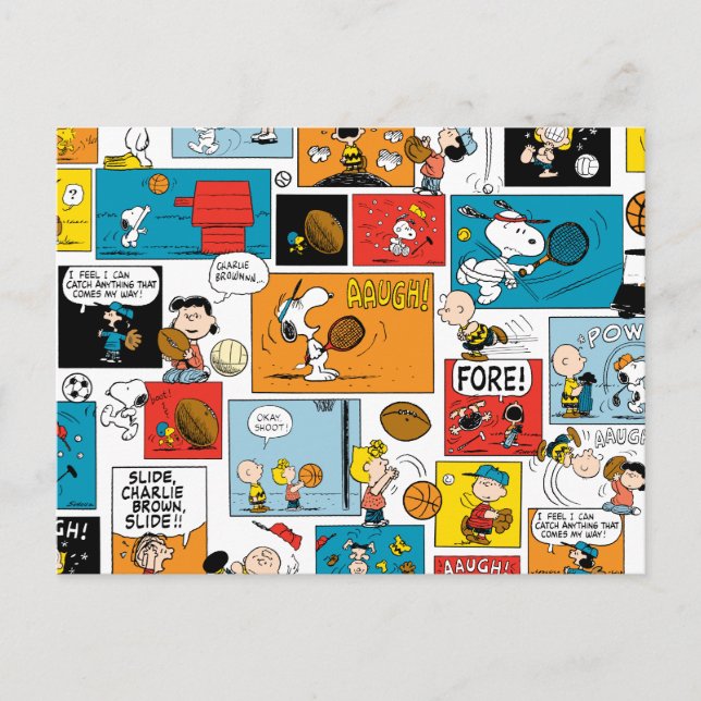 Peanuts Sportmuster Postkarte (Vorderseite)