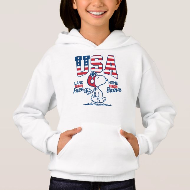 Peanuts USA Snoopy Free Brave Hoodie (Vorderseite)