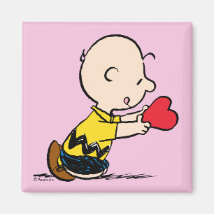 Peanuts   Valentine's Day Charlie Brown Red Heart Magnet