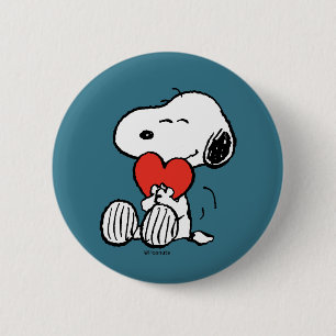 Peanuts   Valentine's Day   Snoopy Heart Hug Button