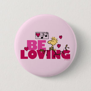 Peanuts Valentine's Day Woodstock Be Loving Button