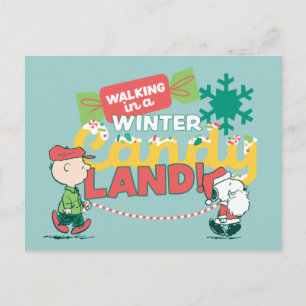 Peanuts   Walking In A Winter Candy Land! Feiertagspostkarte