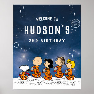 Peanuts Weltraum-Geburtstag Poster