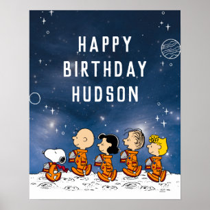 Peanuts Weltraum-Geburtstag Poster