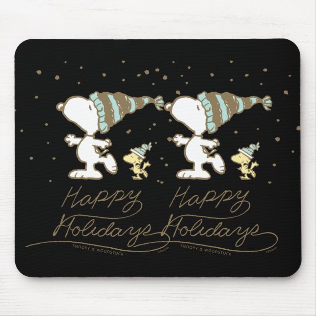 Peanuts Winter Skating T Shirt  Mousepad (Vorne)
