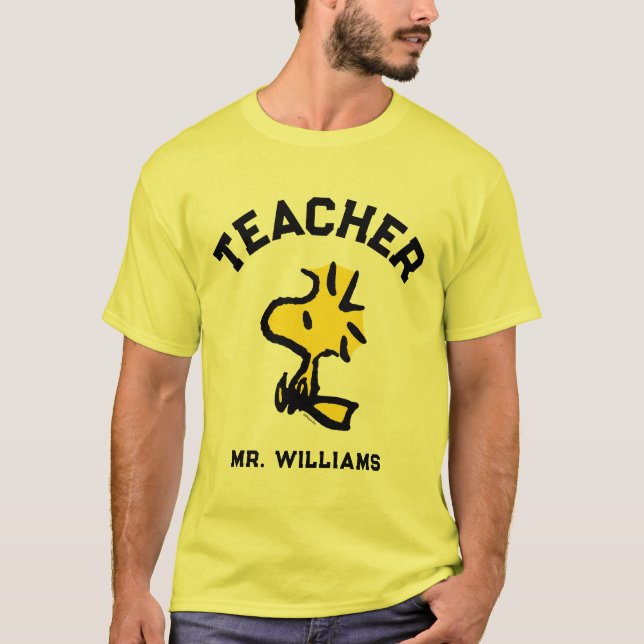 Peanuts | Woodstock Looking Ahead Teacher T-Shirt (Vorderseite)