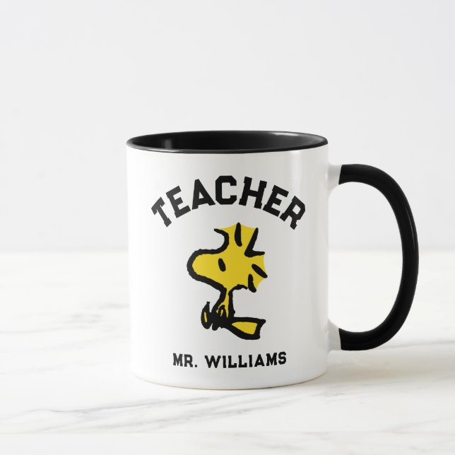 Peanuts | Woodstock Looking Ahead Teacher Tasse (Rechts)