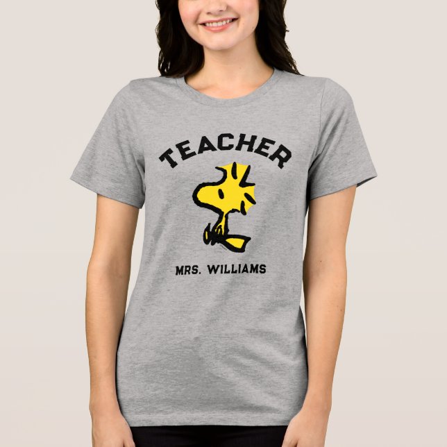 Peanuts | Woodstock Looking Ahead Teacher Tri-Blend Shirt (Vorderseite)