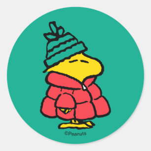 Peanuts Woodstock Puffy Winterjacke Runder Aufkleber