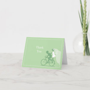 Peapod Green Bicycle Couple Vielen Dank Hinweis Dankeskarte