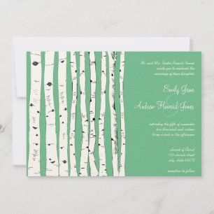 PeaPod Green Birch Tree Einladungen zur Hochzeit