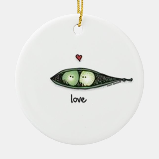 Peapod Liebe Keramik Ornament (Vorne)
