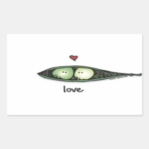 Peapod-Liebe Rechteckiger Aufkleber