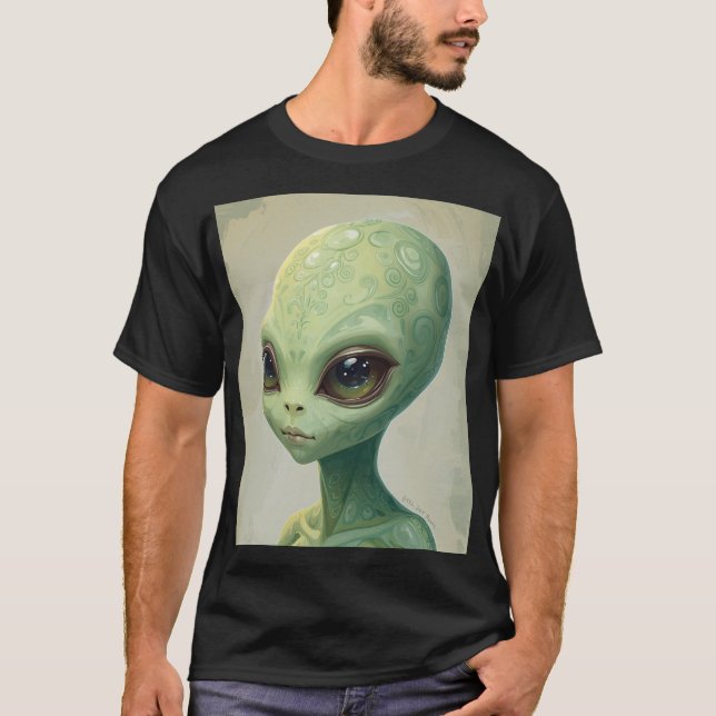 Pear Alien – Minimal Funny Fruit Art T-Shirt (Vorderseite)